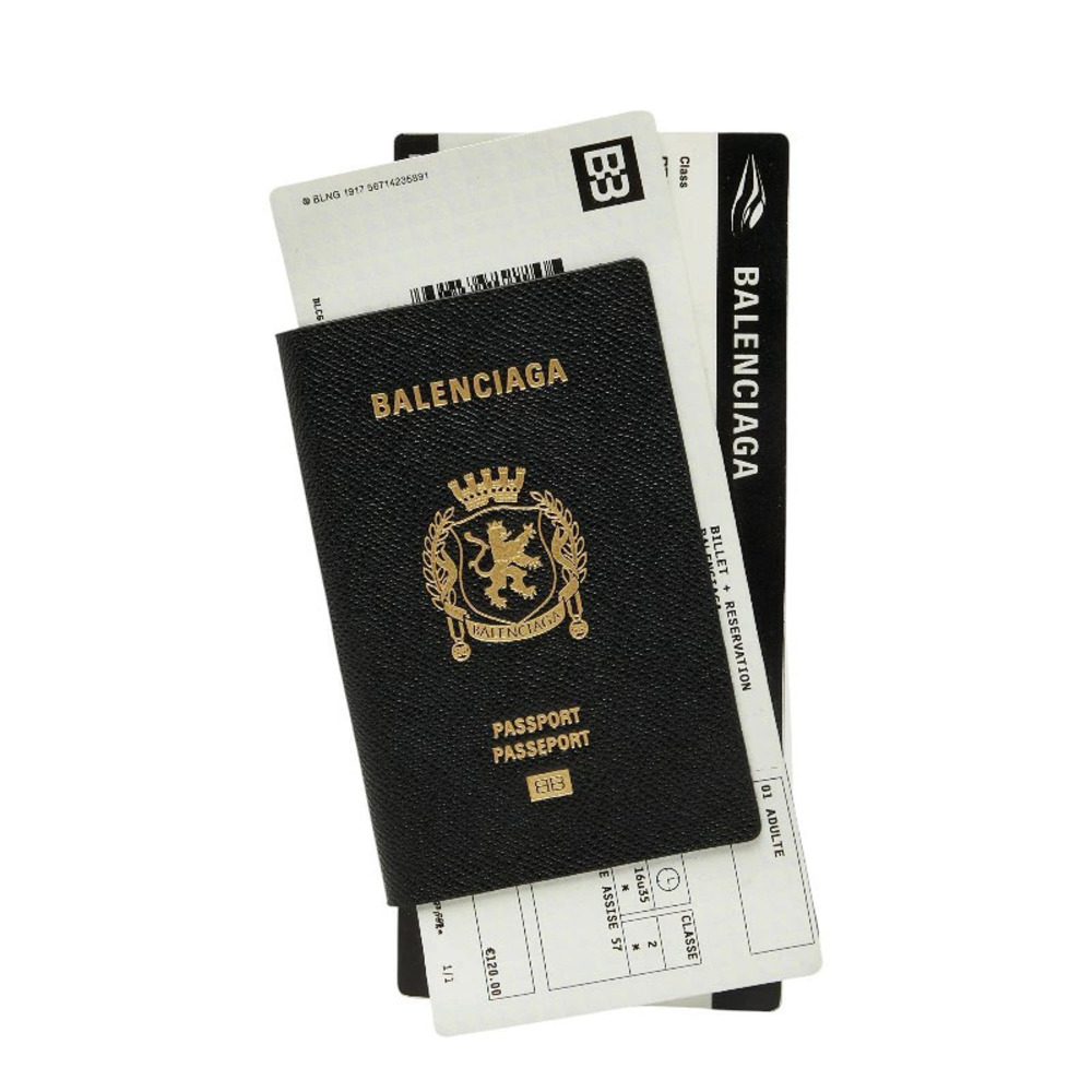 Balenciaga Passport Long Wallet Black Leather